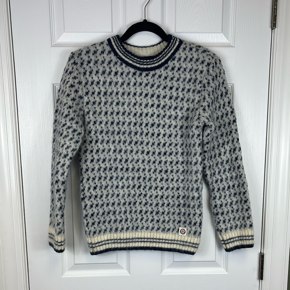 Icewear Iceland blue white wool sweater sz xs